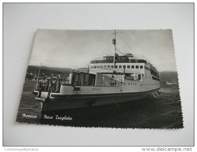 NAVE SHIP ENVIAR     TRAGHETTO  Scilla Messina Primissimo Piano 1957 - Veerboten