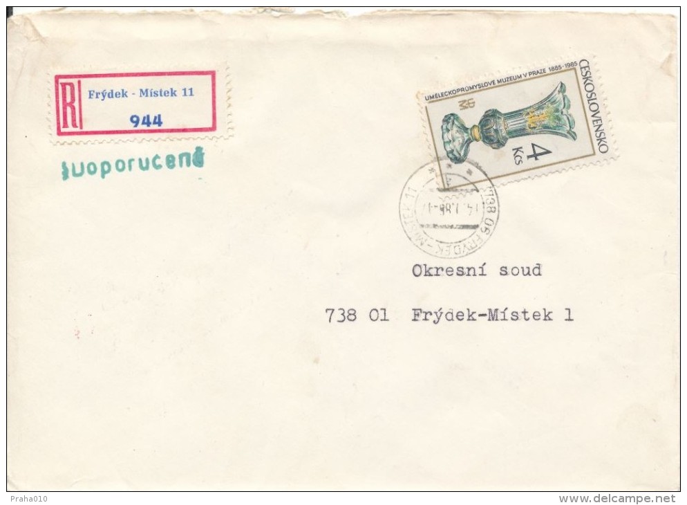 C10265 - Czechoslovakia (1985) 738 06 Frydek-Mistek 11 (stamp: Museum Of Decorative Arts In Prague) - Vetri & Vetrate