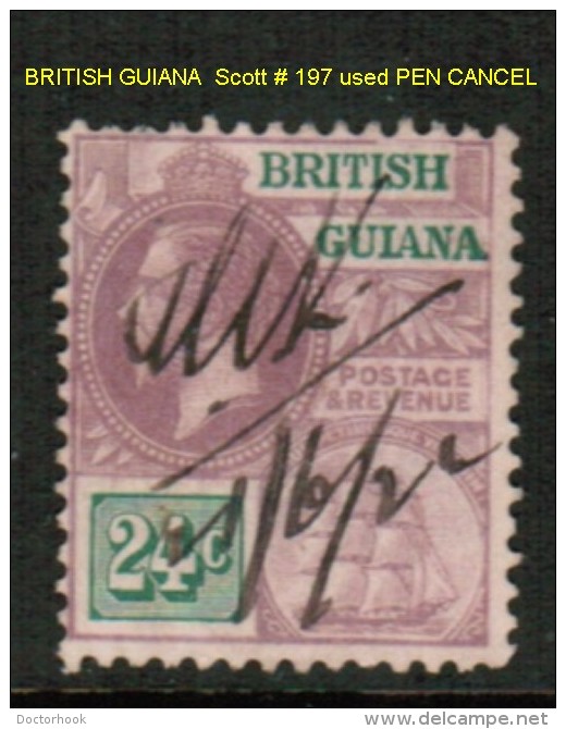 BRITISH GUYANA   Scott  # 197 VF USED - Guayana Británica (...-1966)
