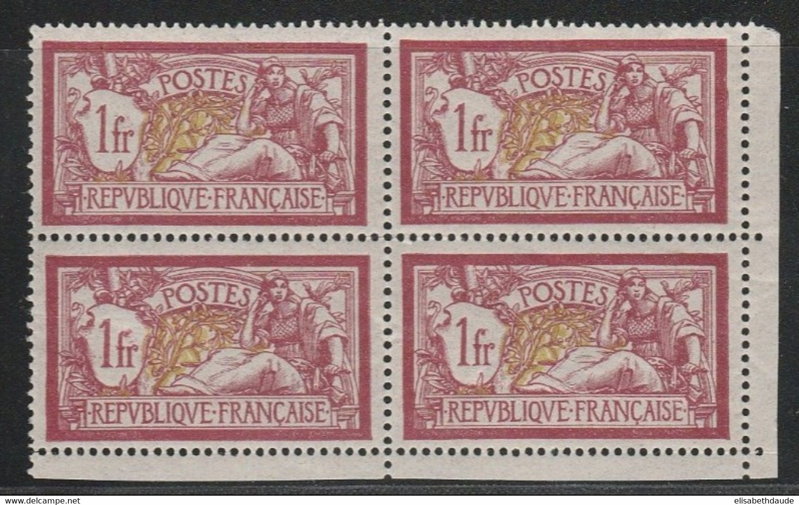 MERSON - YVERT N°121 ** - BLOC De 4 - COTE = 440+ EUROS - 1900-27 Merson