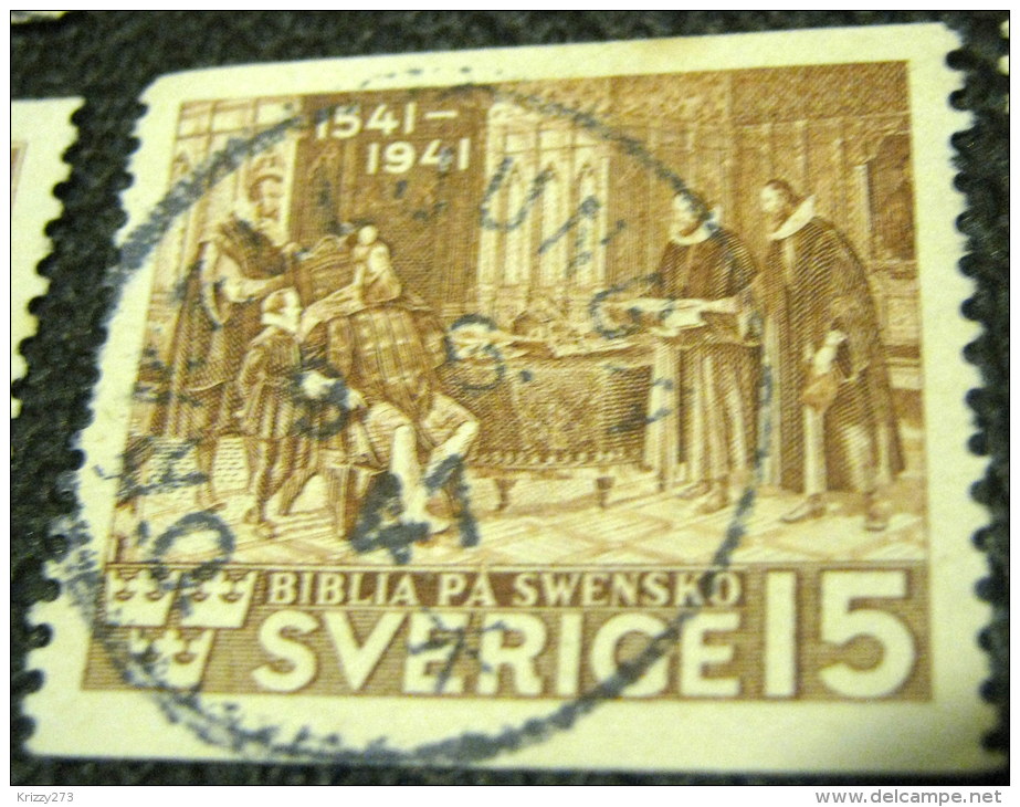 Sweden 1941 Commemorating The Bible 15ore - Used - Oblitérés