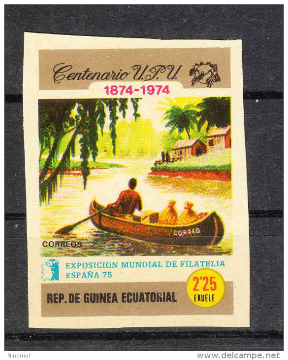 Guinea Equatoriale   -   1974.  Trasporto In Canoa.  Transport By Canoe.  Imperforated.  MNH - Bateaux