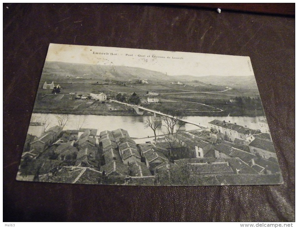 A165.CPA...46..LOT..LUZECH..Pont.Quai Et Environs De Luzech... Rare Beau Plan ...ecrite & Voyagée 1911 - Luzech