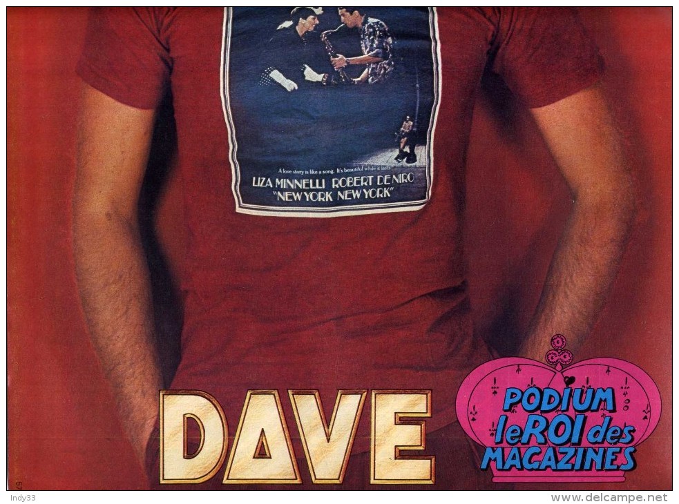 - POSTER DAVE   . DOUBLE PAGE DU MAGAZINE PODIUM 1978 . - Plakate & Poster