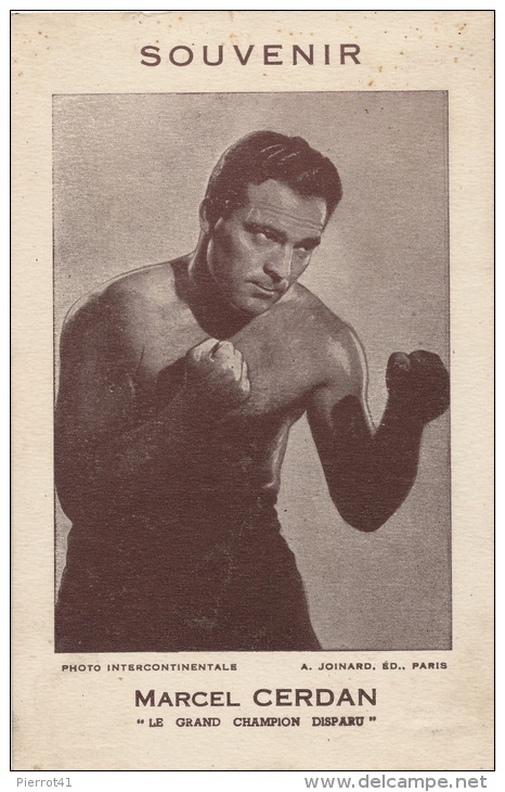 SPORTS - BOXE - Carte Souvenir De MARCEL CERDAN - Boksen