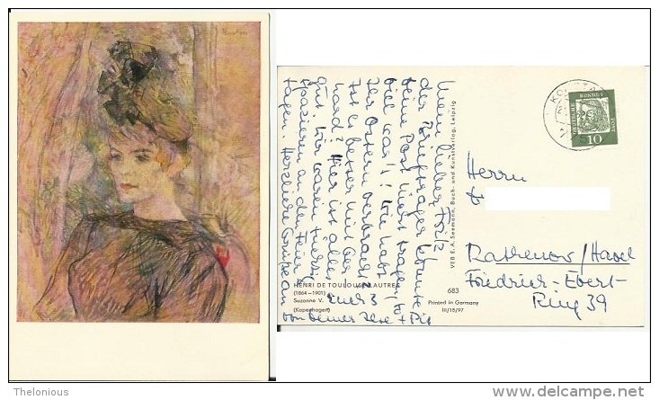 Cartolina "Suzanne V." Dipinto Di Henri De Toulouse Lautrec - Altri & Non Classificati