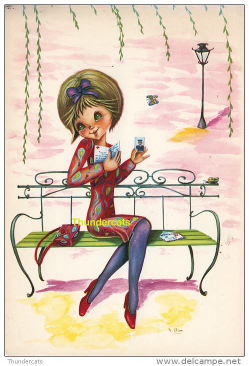 CPSM ENFANT ILLUSTRATEUR ** SEMI MODERN ARTIST SIGNED CHILDREN CARD **   A.  OLIVE ? - Dessins D'enfants