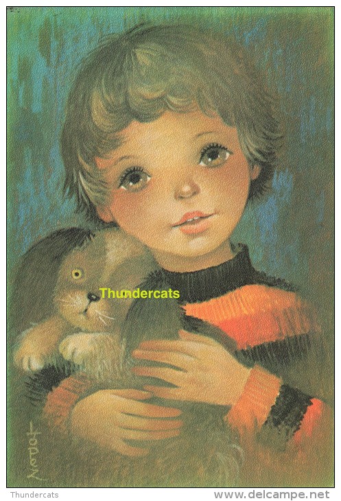 CPSM ENFANT ILLUSTRATEUR ** SEMI MODERN ARTIST SIGNED CHILDREN CARD **  LOPEZ - Dessins D'enfants