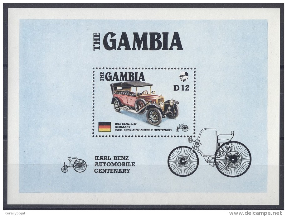 Gambia - 1986 100 Years Automotive Block (1) MNH__(TH-1061) - Gambia (1965-...)