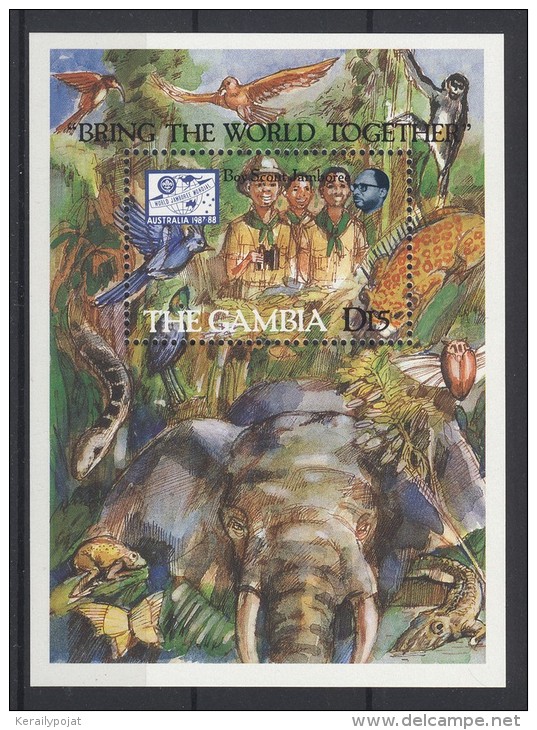 Gambia - 1987 Scouts Block MNH__(TH-3169) - Gambie (1965-...)