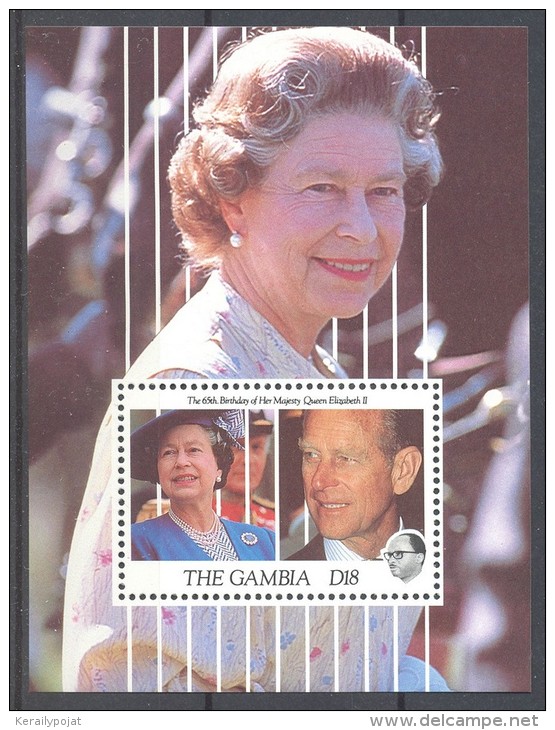 Gambia - 1991 Queen Elizabeth II Block MNH__(TH-11920) - Gambia (1965-...)