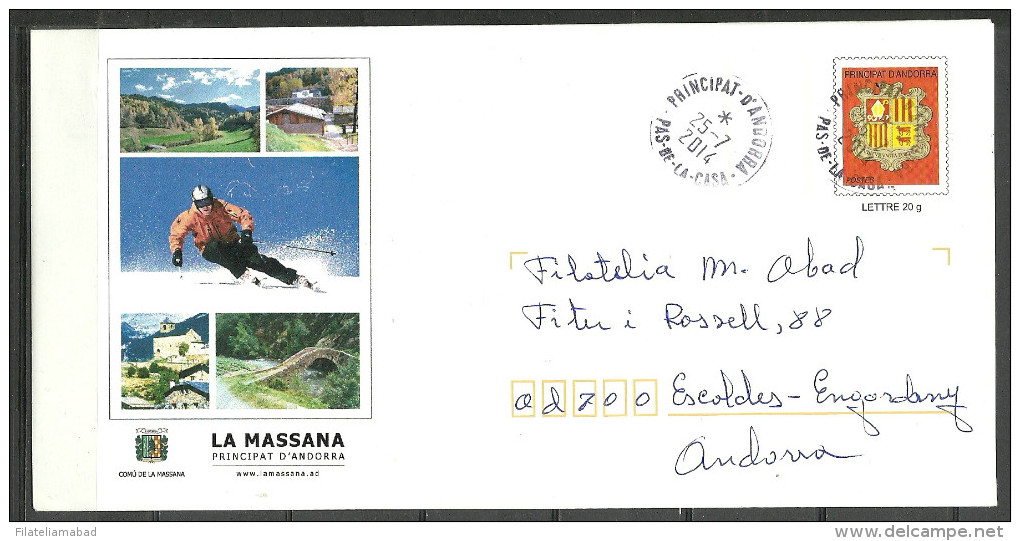 ANDORRA- CORREO FRANCES CARTA CIRCULADA  SOBRE PRET A PORTER  (N.P-1.C.07.14) - Storia Postale