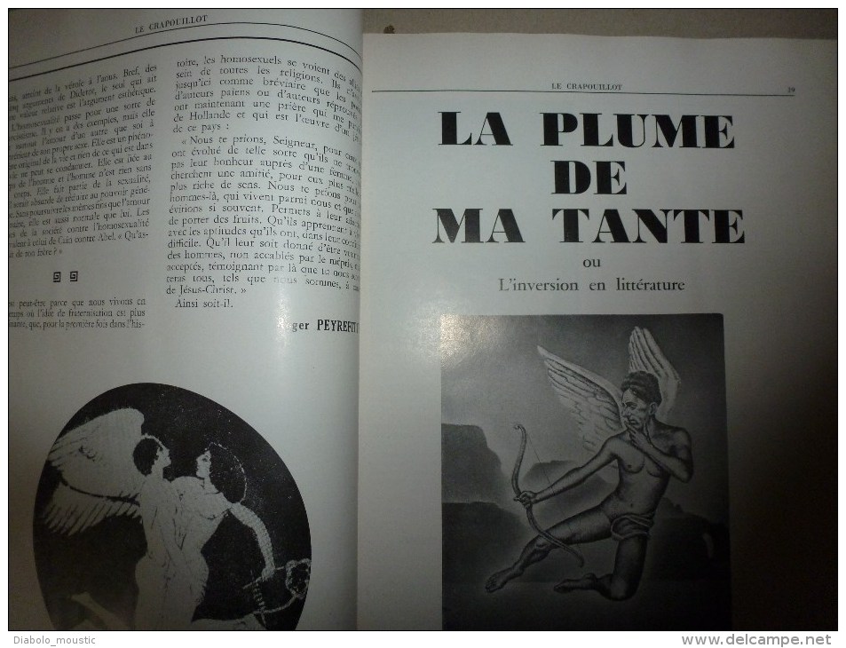 1970 :LE CRAPOUILLOT Les Pédérastes (Légende des sexes; Faute au Soleil ?; Comportement; Avec les femmes; Pédé...putés)