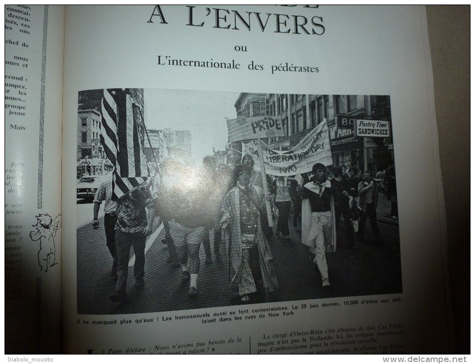 1970 :LE CRAPOUILLOT Les Pédérastes (Légende des sexes; Faute au Soleil ?; Comportement; Avec les femmes; Pédé...putés)