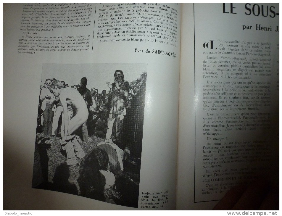 1970 :LE CRAPOUILLOT Les Pédérastes (Légende des sexes; Faute au Soleil ?; Comportement; Avec les femmes; Pédé...putés)