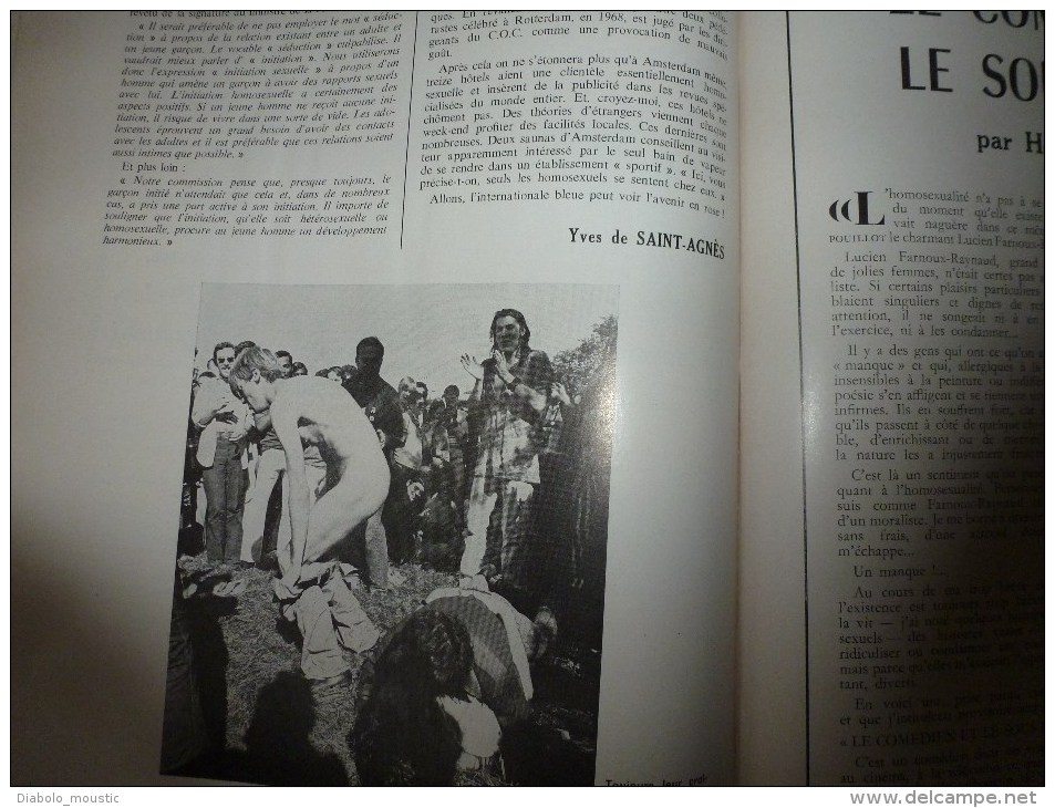 1970 :LE CRAPOUILLOT Les Pédérastes (Légende des sexes; Faute au Soleil ?; Comportement; Avec les femmes; Pédé...putés)