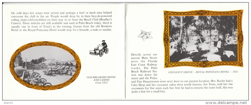 Testa's Restaurant 50th Anniversary Mailable Booklet, Palm Beach Florida &amp; Bar Harbor Maine Business - Other & Unclassified