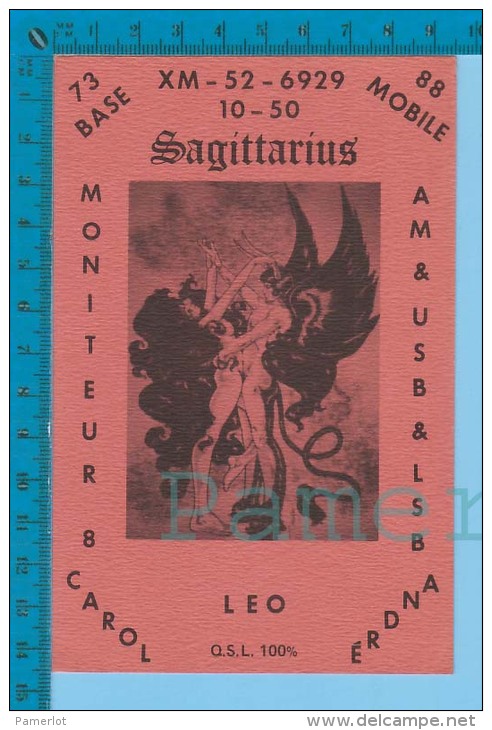 Sexy QSL Base Mobile Sagitarius Montreal Quebec Canada ( XM-52.., CB Radio ) Recto/verso - CB