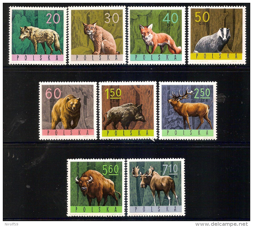 Poland 1965 - Forest Animals - Unused Stamps