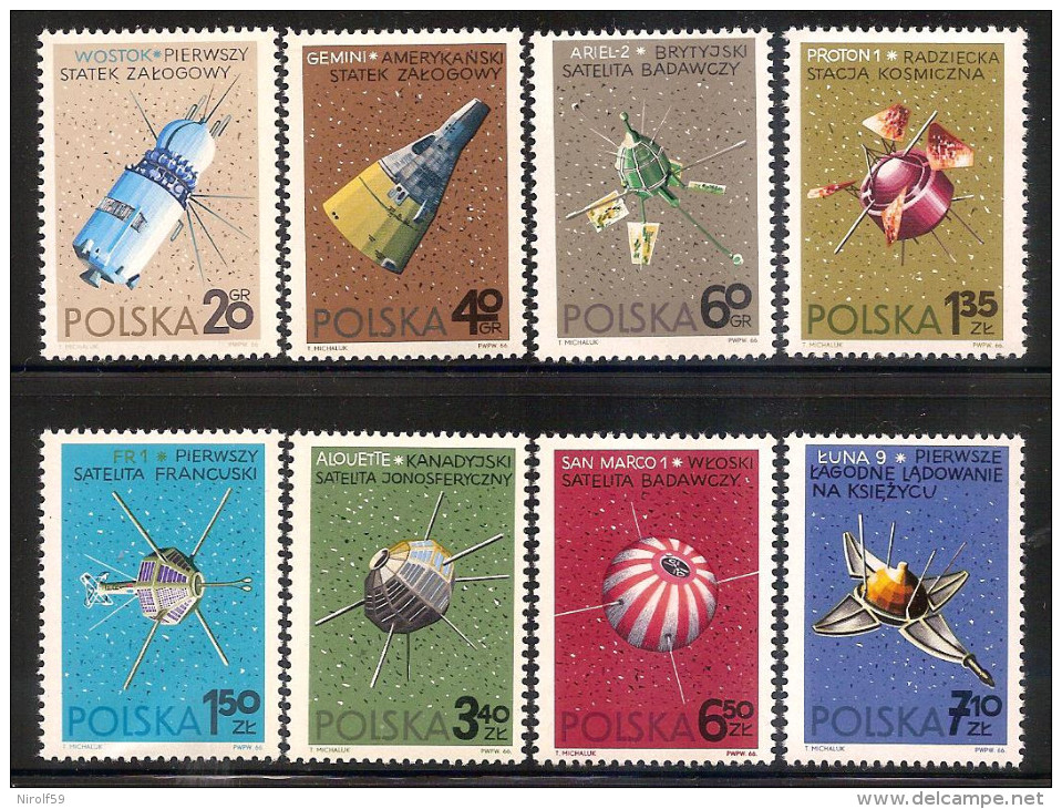 Poland 1966 - Spacecrafts - Unused Stamps