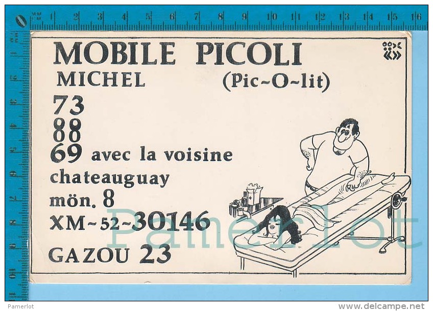 Sexy QSL Mobile "Pic-o-lit" Chateaugay Quebec Canada ( XM-52.., CB Radio ) Recto/verso - CB-Funk