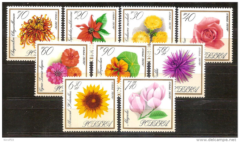 Poland 1966 - Flowers - Unused Stamps
