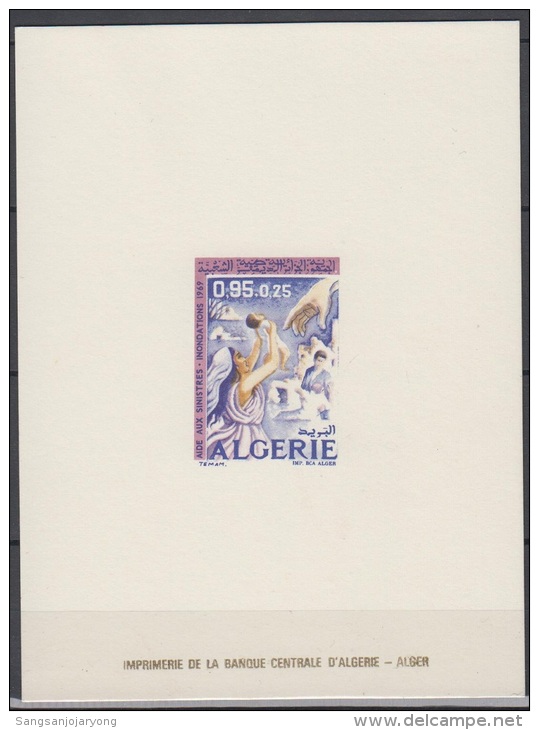 Algeria Sc103 Rescuing Flood Victims, Deluxe Proof, Epreuve - Secourisme