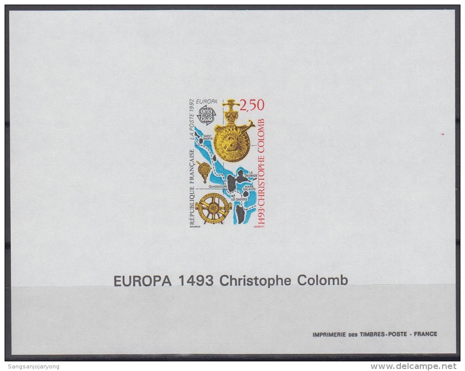 France Sc2287 Europa, Discovery Of America, Navigation Instruments, Deluxe Proof, Epreuve - Christophe Colomb