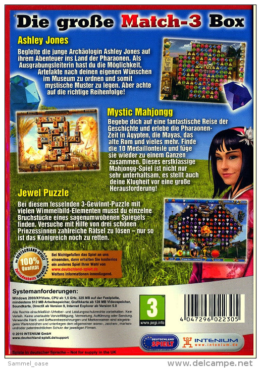 PC - Spiel  (CD-ROM) :  Match 3 Box : Mystic Mahjongg + Jewel Puzzle + Ashley Jones - PC-Spiele