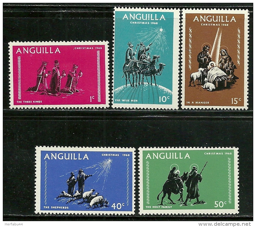 Anguilla     "Christmas 1968"     Set     SC# 44-48    MNH** - Anguilla (1968-...)