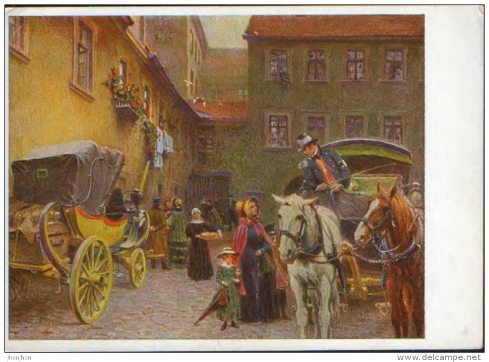 Germany/Republic- Postal Stationery Illustrated Postcard Unused,private 1952 - Der Alte Bamberger Posthof - 2/scans - Cartes Postales Illustrées - Neuves