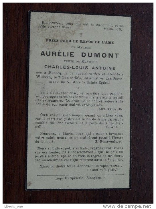 DP Aurélie DUMONT ( Charles ANTOINE ) Rebecq 12 Nov 1856 / 7 Fev 1935 Wisbecq ( Details Zie Foto´s ) ! - Religion & Esotérisme