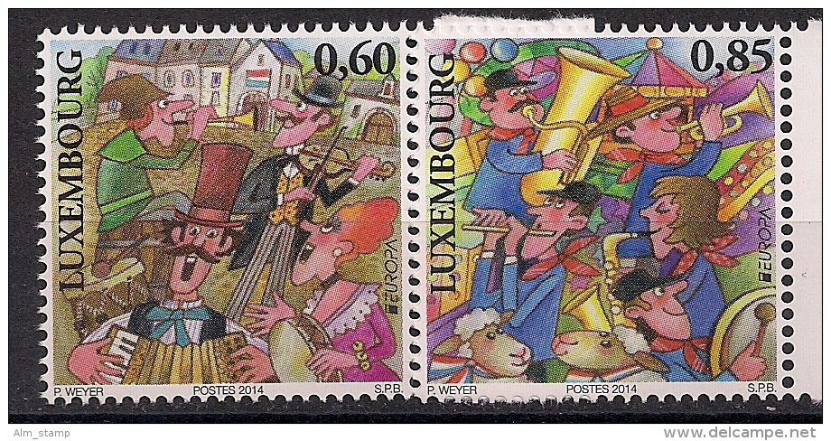 2014 Luxemburg  Mi. 2007-8**MNH Europa: Volksmusikinstrumente. - 2014