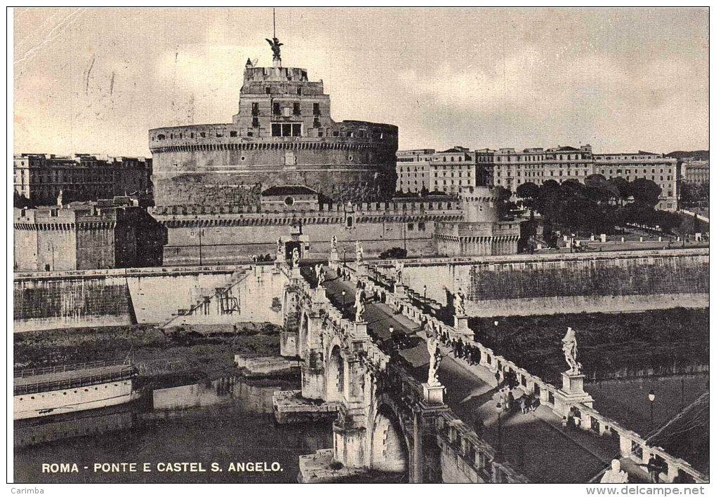 ANN.TARGHETTA S.MARIA MAGGIORE SU CARTOLINA ROMA PONTE E CASTEL S. ANGELO - Macchine Per Obliterare (EMA)