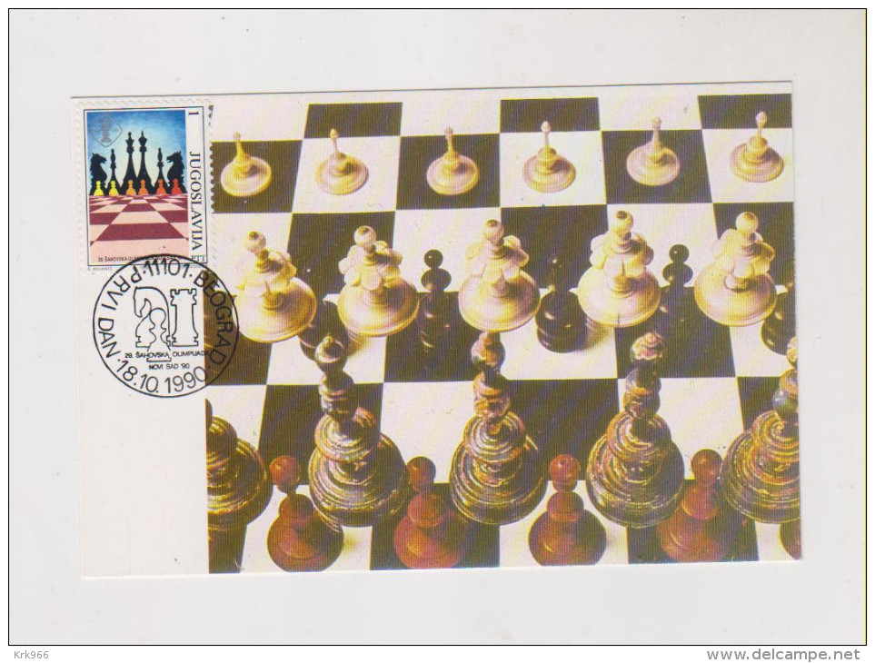 YUGOSLAVIA, CHESS 1990 Unusual MAXIMUM CARD - Maximumkarten