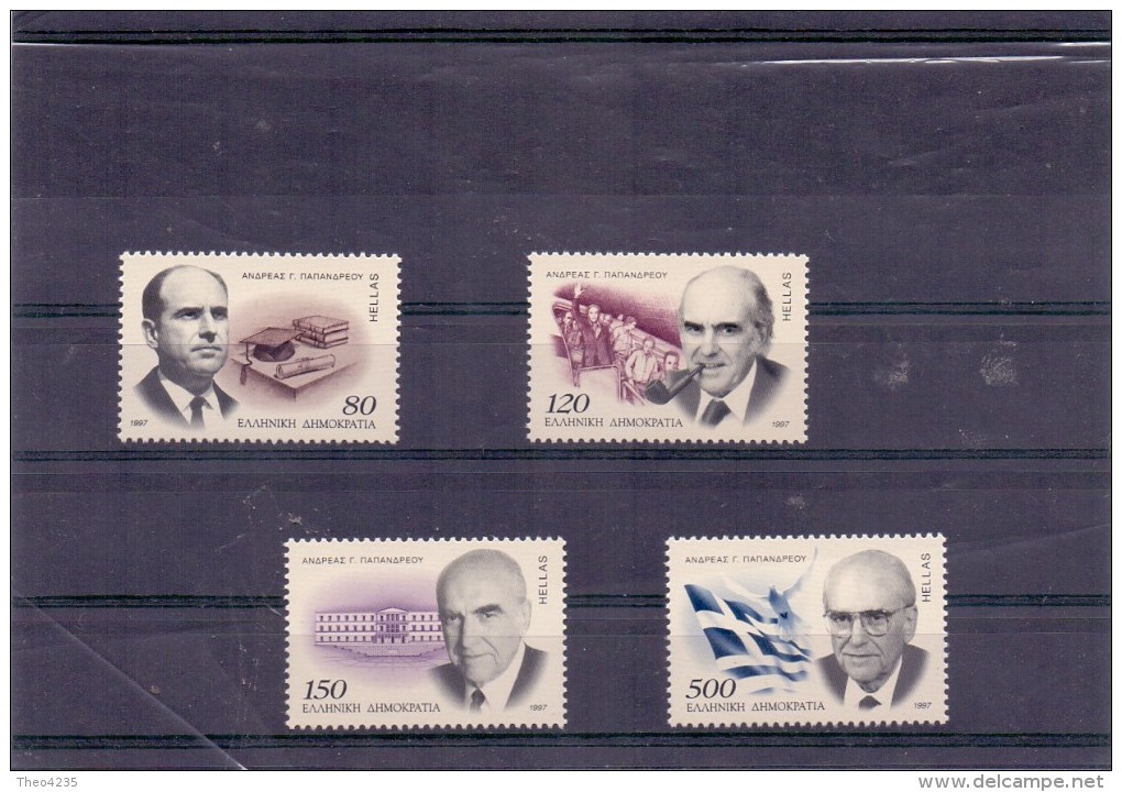 GREECE STAMPS ANDREAS PAPANDREOU -12/2/97 -MNH- COMPLETE SET - Unused Stamps