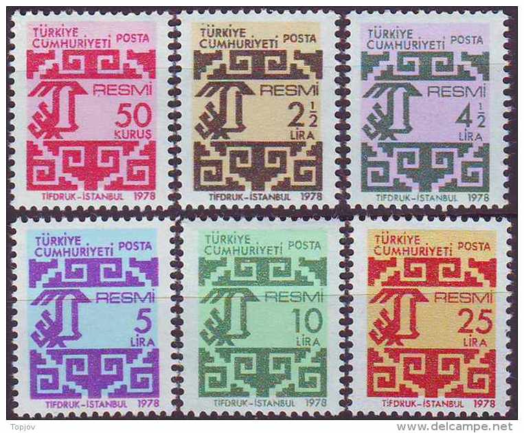 TURKEY  -  OFFICIAL STAMPS - **MNH - 1978 - Timbres De Service