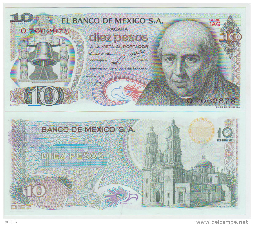 Mexico 10 Pesos 1971 Pick 63d UNC - Messico