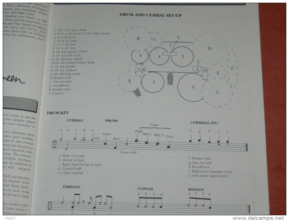 METHODE DE BATTERIE ET GUITARE BASS AVEC 2 CD 90 MINUTES AFRO CUBAN GROOVES   63 PAGES EDIT 1990