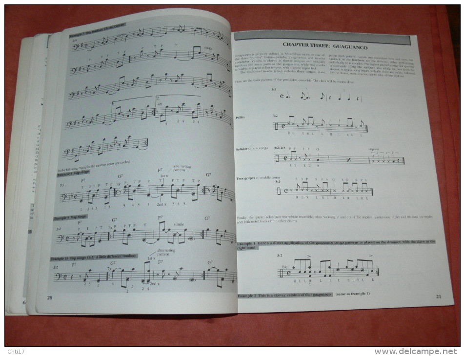 METHODE DE BATTERIE ET GUITARE BASS AVEC 2 CD 90 MINUTES AFRO CUBAN GROOVES   63 PAGES EDIT 1990