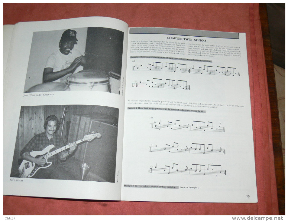 METHODE DE BATTERIE ET GUITARE BASS AVEC 2 CD 90 MINUTES AFRO CUBAN GROOVES   63 PAGES EDIT 1990