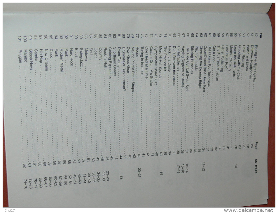 METHODE DE BATTERIE  101 DRUM TIPS  76 DEMO TRACKS  AVEC CD STUFF ALL THE PROS KNOW AND USE  EDIT 1990 - Etude & Enseignement