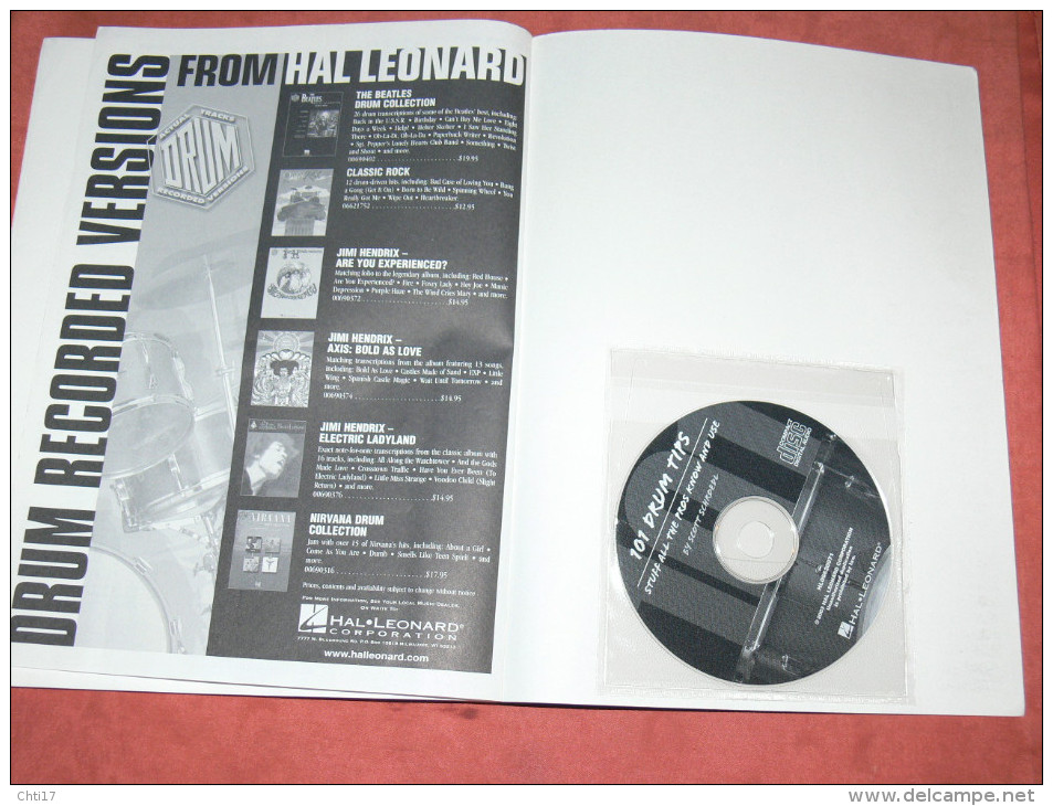METHODE DE BATTERIE  101 DRUM TIPS  76 DEMO TRACKS  AVEC CD STUFF ALL THE PROS KNOW AND USE  EDIT 1990