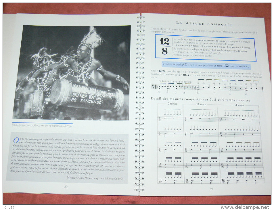 METHODE DE BATTERIE  TECHNIQUES ET STYLES " AU FOND DU TEMPS"  MANIPULATIONS RYTHMIQUES AVEC CD 155 PAGES  EDIT 1996