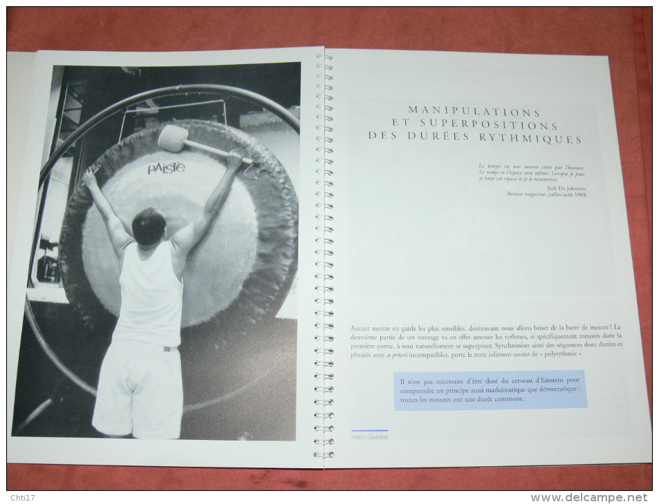 METHODE DE BATTERIE  TECHNIQUES ET STYLES " AU FOND DU TEMPS"  MANIPULATIONS RYTHMIQUES AVEC CD 155 PAGES  EDIT 1996