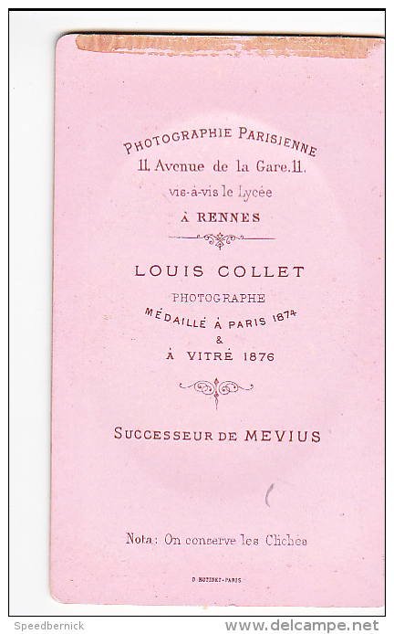 23888 Photographie Ancienne - Rennes 35 France -Photographe Louis COLLET Succ Mevius Av Gare11- Homme - Personnes Anonymes