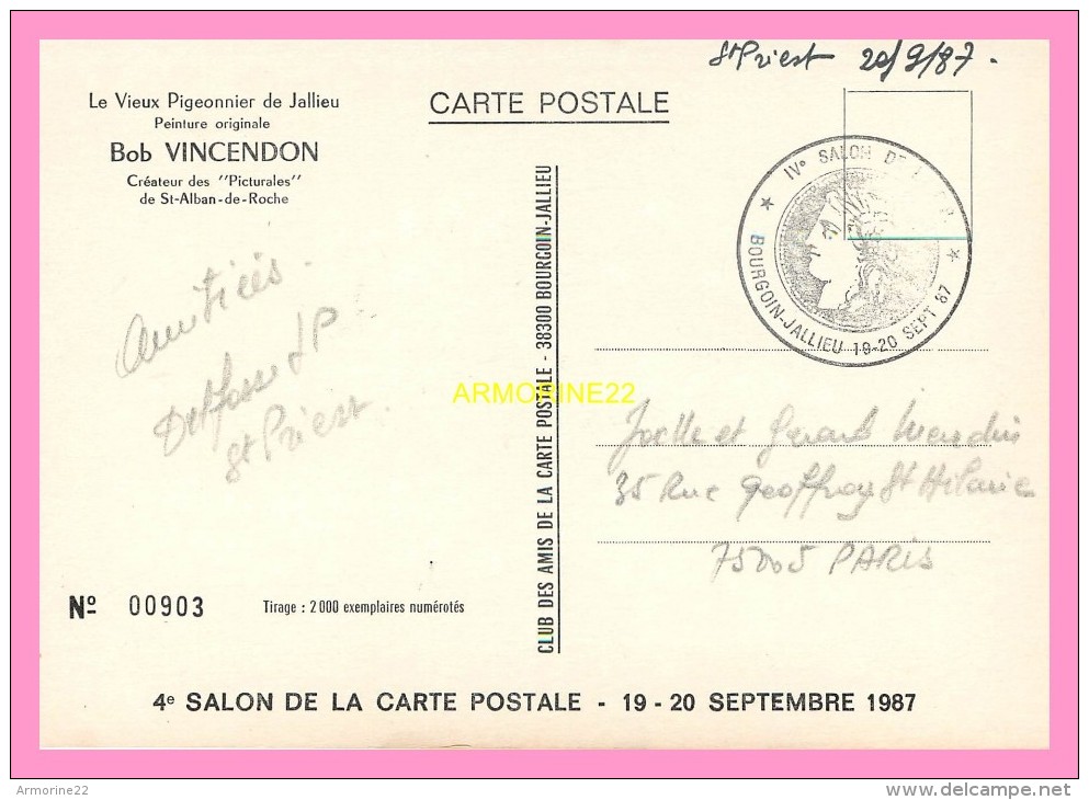 CPM  Le Vieux Pigennier De Jallieu  Peinturz De Bob Vincendon Pour Le 4eme Salon De La Carte Postale 1987 - Jallieu