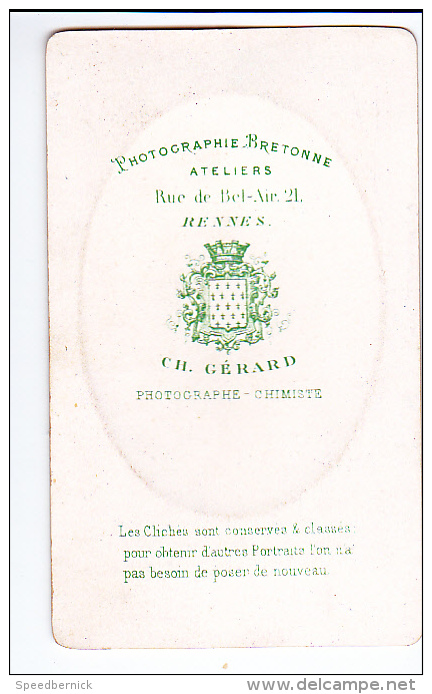 23894 Photographie Ancienne - Rennes 35 France -Photographe CH Gerard 6b Rue Bel Air- Femme - Personnes Anonymes