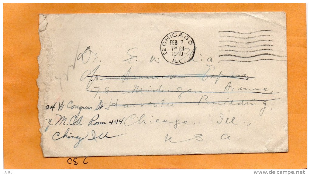 Hong Kong 1940 Cover Mailed To USA - Lettres & Documents