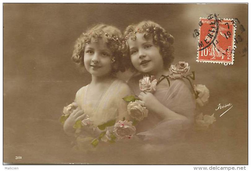 Themes - Enfants - Ref 506 - Fantaisie -portrait De Deux Fillettes - Carte Bon Etat - - Retratos